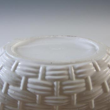 MARKED Sowerby Victorian White Milk Glass Basket Bowl #1157