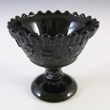 Victorian Antique 1890's Black Milk Glass Bowl Leaf Design