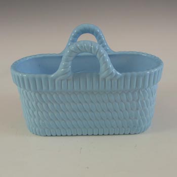 Sowerby #1192½ Victorian Blue Milk Glass Antique Basket Bowl