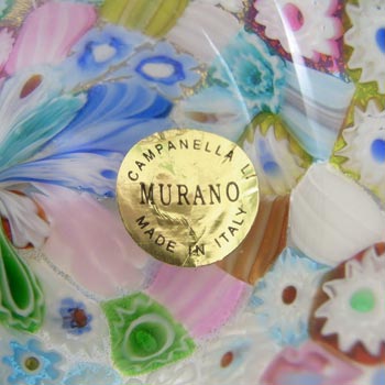 LABELLED Campanella Murano Millefiori & Gold Leaf Glass Bowl