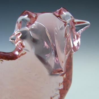 Moser Czech Pink Glass Lamb by Jaroslav Stursa - Marked
