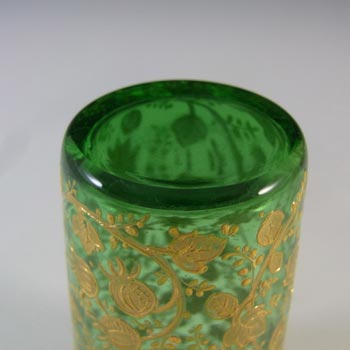 Moser Bohemian Hand Enamelled Green Glass Juice Tumbler