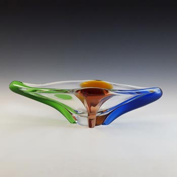 Mstisov Large Czech Glass Rhapsody Bowl by Frantisek Zemek