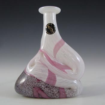 (image for) SIGNED Mtarfa Maltese Organic Pink & White Glass Vase