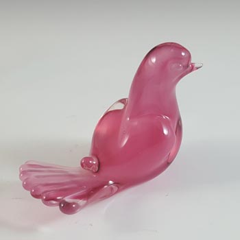 Murano / Venetian Pink Vintage Cased Glass Bird Sculpture