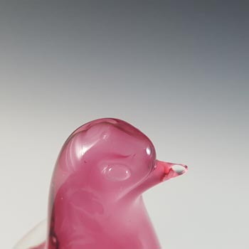 Murano / Venetian Pink Vintage Cased Glass Bird Sculpture