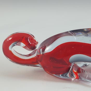 Murano Red & Blue / Lilac Neodymium Sommerso Glass Cat