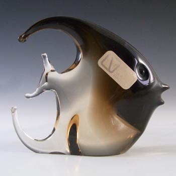 LABELLED V. Nason & Co Murano Amber Glass Fish Sculpture