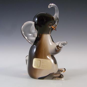 LABELLED V. Nason & Co Murano Amber Glass Elephant Sculpture