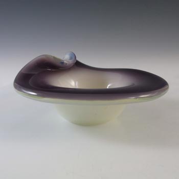Fratelli Toso Murano Purple & Lattimo White Glass Bowl