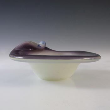(image for) Fratelli Toso Murano Purple & Lattimo White Glass Bowl - Click Image to Close