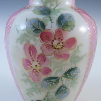 Harrach Victorian Hand Painted/Enamelled 'Moroccan Ware' Glass Vase