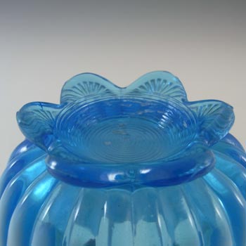 Davidson Blue Pearline Glass 'Lady Caroline' Basket Bowl