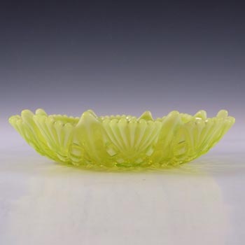 Davidson Primrose Pearline Uranium Glass 'Queens Crown' Bowl