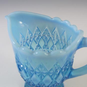 Davidson Blue Pearline Glass 'Prince William' Jug / Creamer