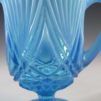 Davidson Blue Pearline Glass 'Victoria & Albert' Jug / Creamer