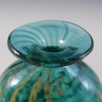 SIGNED & LABELLED Phoenician Vintage Blue & Yellow Glass Vase