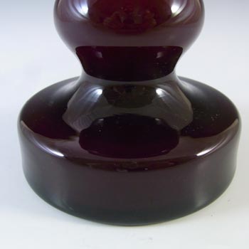 Polish Red Cased Hooped Glass Vase - Swedish Style
