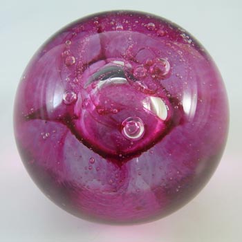MARKED Caithness Vintage Pink Glass "Fireball" Paperweight