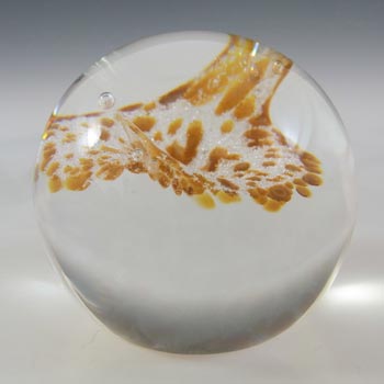 BOXED & MARKED Caithness Gold Glass "Wisp" Paperweight