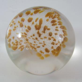 BOXED & MARKED Caithness Gold Glass "Wisp" Paperweight