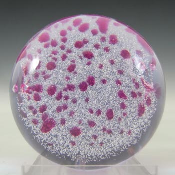 BOXED & MARKED Caithness Pink Glass \"\'Wisp\" Paperweight
