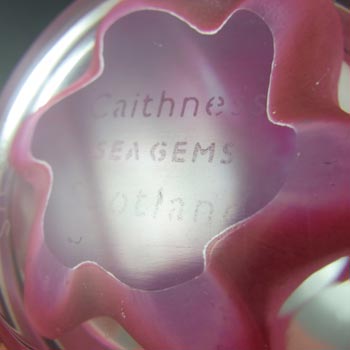 MARKED Caithness Vintage Pink Glass "Seagems" Paperweight