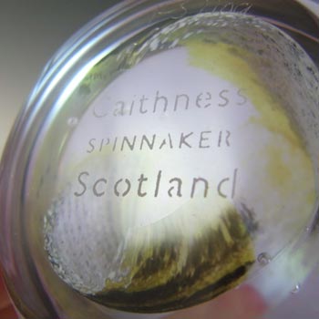 MARKED Caithness Yellow & Black Glass "Spinnaker" Paperweight
