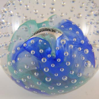 BOXED Caithness Vintage Blue Glass "Reflections '93" Paperweight