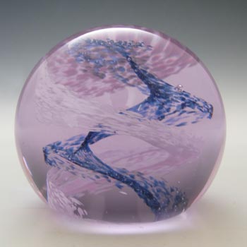 MARKED Caithness Blue & White Glass \"Pastel\" Paperweight
