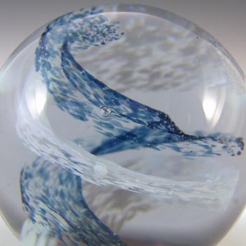 MARKED Caithness Blue & White Glass "Pastel" Paperweight