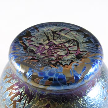 MARKED Royal Brierley Iridescent Black Glass 'Studio' Vase