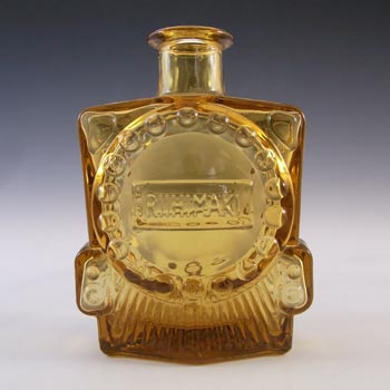 Riihimaki 'Veturipullo' Riihimaen Siiroinen Amber Glass Bottle Vase