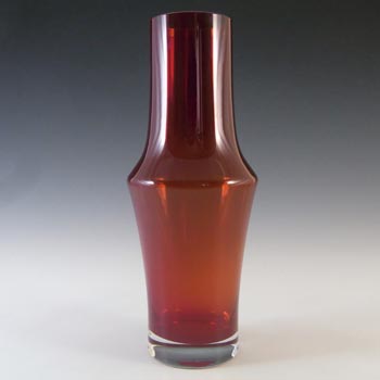 Riihimaki #1376 Riihimaen Lasi Oy Red Glass Vase