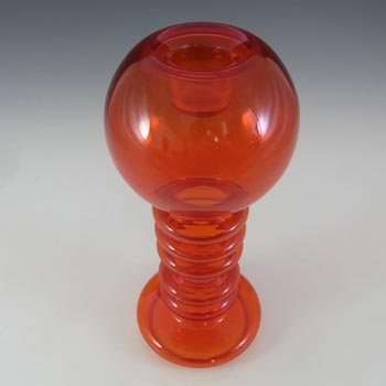 Riihimaki #1963 Riihimaen Red Glass 'Carmen' Candlestick / Vase