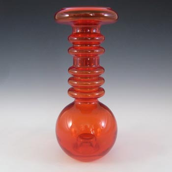 Riihimaki #1963 Riihimaen Red Glass 'Carmen' Candlestick / Vase