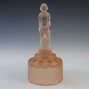 Müller & Co 'September Morn' Art Deco Pink Glass Lady Figurine