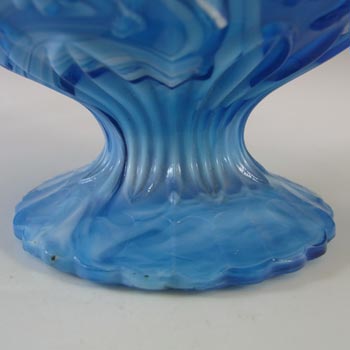 MARKED Davidson Victorian Blue Malachite / Slag Glass Bowl