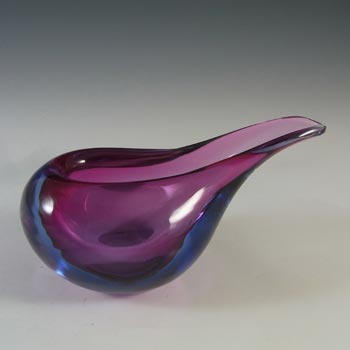 Murano / Venetian Pink & Blue Organic Sommerso Glass Bowl