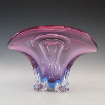 (image for) Murano Large 1.8kg Pink & Blue Sommerso Glass Vintage Bowl
