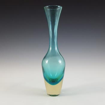 Murano / Venetian Sommerso Turquoise & Uranium Glass Vase
