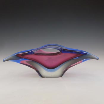 (image for) Murano Large 2kg Pink & Blue Sommerso Glass Sculpture Bowl