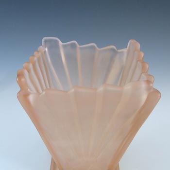 Sowerby Vintage Art Deco Pink Glass "Sunburst / Sunray" Vase