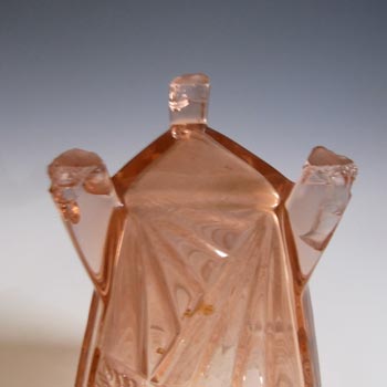Sowerby Art Deco 1930's Pink Glass 'Daisy' Vase
