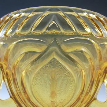 Sowerby #2602 Art Deco 1930s Amber Glass Rose Bowl / Vase