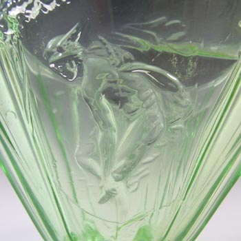 Sowerby #2566 Art Deco 1930's Green Glass 'Mercury' Vase