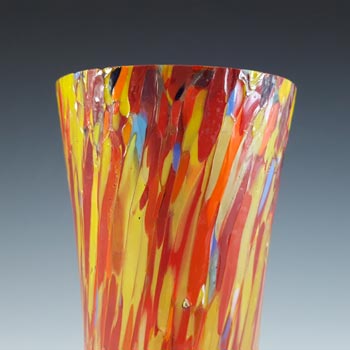 Czech Multicoloured Art Deco Vintage Spatter Glass Vase