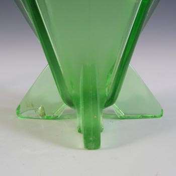 Stölzle #19256 Czech Art Deco Vintage Green Glass Vase