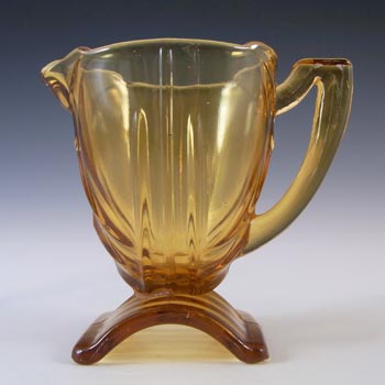 Stölzle Czech Art Deco 1930's Amber Glass Jug / Creamer