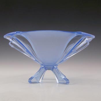 Stölzle #19283 Czech Art Deco Vintage Blue Glass Bowl
